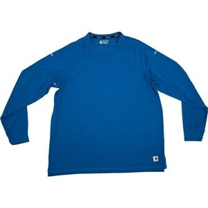 CARHARTT LWD Long Sleeve Work Shirt Marine Blue XL Vented Relaxed Fit Casual